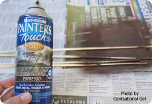 paint spray can for painting dowels