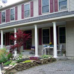 country style open front porch