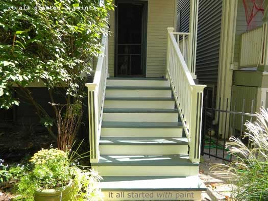 Use Porch Floor Paint To Create A Painted Rug And Numbered Steps   Painted Porch Steps Linda 