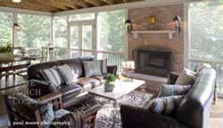 screen porch with flatscreen tv