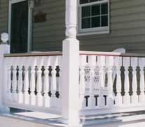 porch columns and railings on front porch