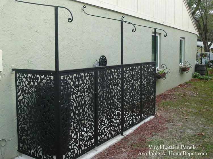 black privacy lattice panels