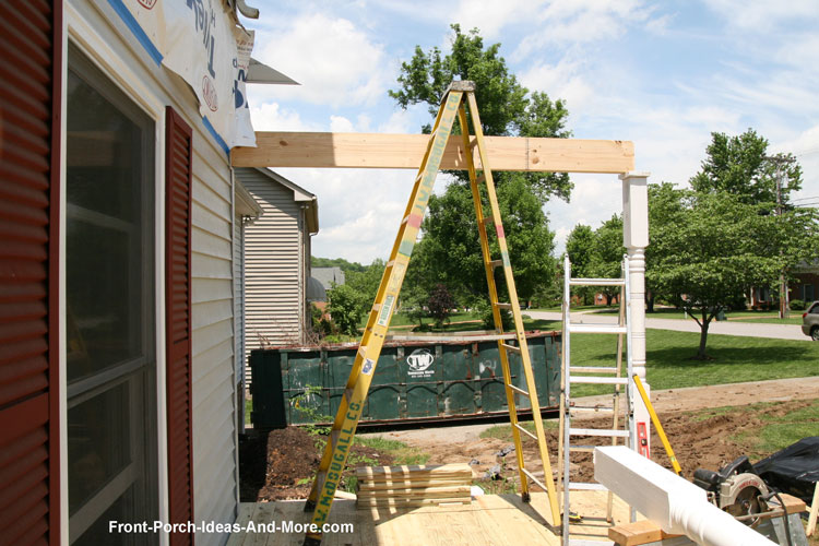 putting up porch columns