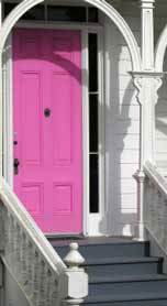 Colorful front porch door