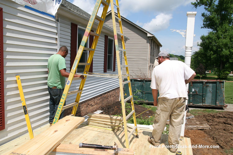 setting the porch column