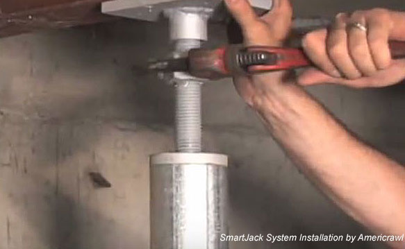 SmartJack System ® Installation In Crawlspace by Americrawl